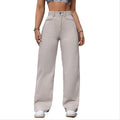 Women's Straight-leg High Waist Casual Denim Jeans with Simple Fashion Breathable Regular Fit Woven Polyester/Cotton