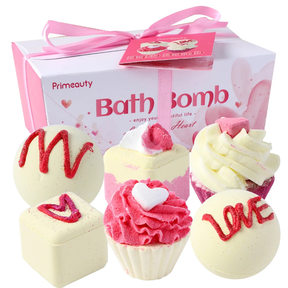 Trending Products New Arrivals Manufacturers Customise Oem Fizzy Relax pink Cup Cake Luxury Valentine s Day Bath Bombs Gift