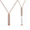 Personalized Hidden Secret Message Slider Necklace Retractable Rod 3D Engraving Inspirational Vertical Bar Square Tubes Necklace
