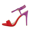 2022 Plus Size Elegant Multi Color Buckle Strap Open Toe High Heels Party Girl Hot Sandals