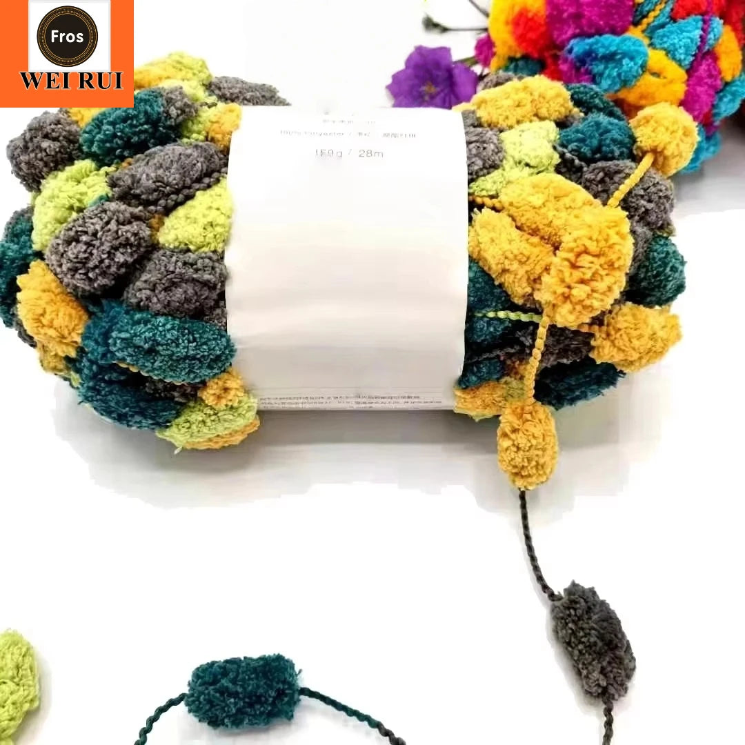 Machine Knitting Yarns Fancy Scarf Yarn Hand Knitting Polyester Woolen Popcorn Crochet Fancy Acrylic Knitting Yarn