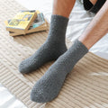 Coral Fleece Winter Sleep Bed Terry Floor Socks Fluffy Solid Color Coral Fleece Socks for Women and Men