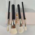 Gracedo 4PCS Black Glitter Diamond Makeup Brush Set Luxury Fan Brush for Concealer with Custom Logo Case