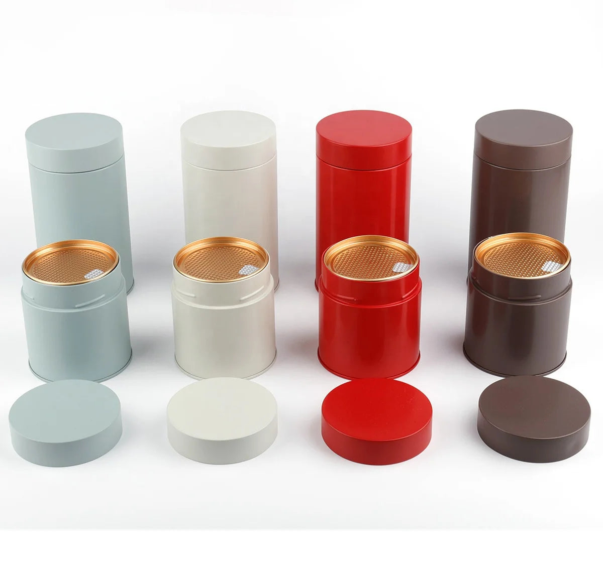 Airtight Round Food Grade Tinplate Canister for Matcha Tea Powder for Storage and Preservation