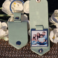 Leather Mini Picture Frame Fathers Day Photo Key Chain Gifts Cards Keychain for Family Friends