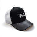 Custom Black Denim Canvas Trucker Cap White Mesh 3D Embroidery Logo Y2K Hip Hop Style Terry Beanie Unisex Performance Cycling