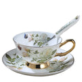 European Afternoon Tea Ceramic Coffee Mug Bone China Eco-Friendly Reusable Tray Elegant Cup for Enjoying Your Favourite