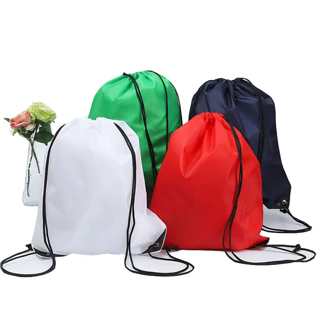 Custom Print Logo Gym Outdoor Nylon Shoes Sport Backpack 210D 420D Polyester Oxford Waterproof Drawstring Bag