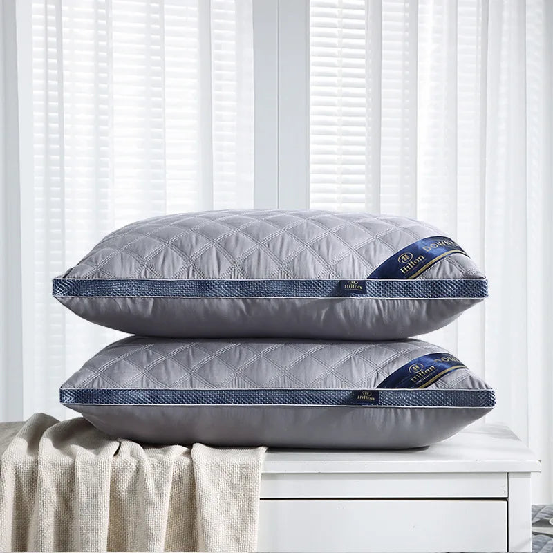 Soft Neck Washable 3D Polyester Down Replacement Pillow with Stereoscopic Quilting for All Demographics