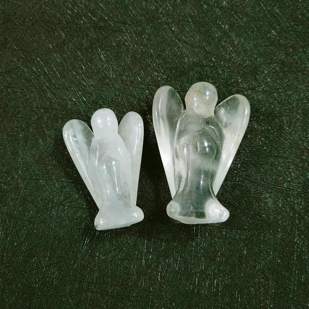 Huiying Hot Wholesale 1.5 Inch Polish clear Quartz Angels for Home Decoration