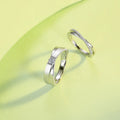 Abiding Simple Designs 925 Sterling Silver Fashion Moissanite Diamond Wedding Engagement Couple Rings Set for Women Men