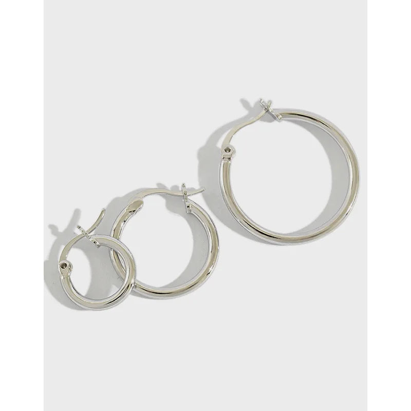 925 Sterling Silver Geometric Hoop Earrings Gift Jewelry Hollow Fashion Earrings Ear Buckle Earrings Women