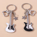 Fashion Key Rings Enamel Metal Sublimation Mini Guitar Shaped Keychain for Women Men