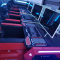 Cyber Bar Stylish PC Gaming Desk New Design LED Light Metal Computer Table