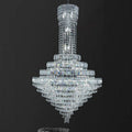 Modern Gothic Silver Large Rectangle Chandelier for Villa Living Room Hotel Large K9 Crystal LED Ceiling Light High Ceiling