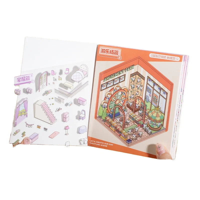 18 Stickers Per Pack Framing Happy Series Miniature Landscape Handbook Decorative Creative Material Stickers 2 Models