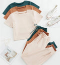 2026 Spring Fall Crop Top T Shirt 2 Two Piece Lounge Wear Set Clothing Women Mujer TShirt and Short Set Woman