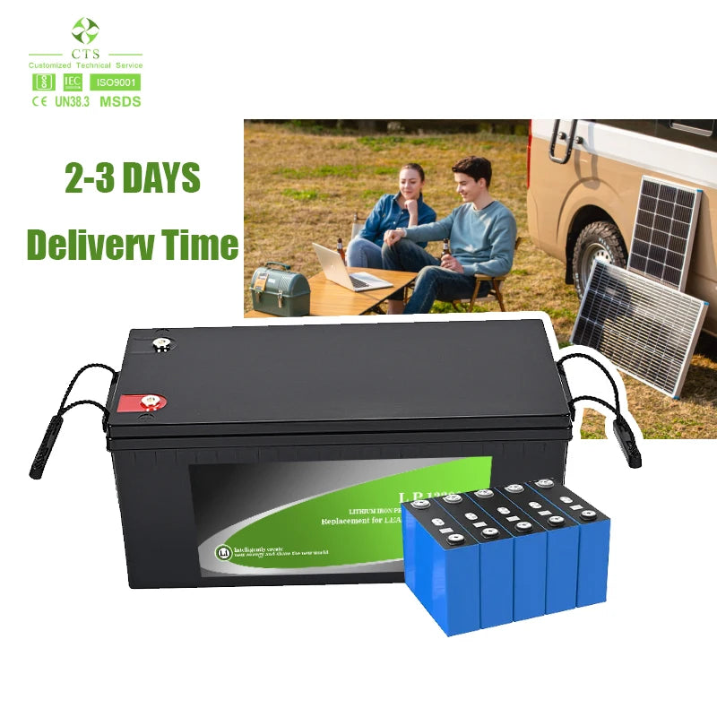 EU Stocks Lifepo4 Solar Lithium Ion Battery Packs 12.8V/25.6V 100Ah 200Ah energy storage battery
