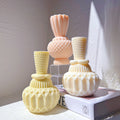 Big Size Diamond Pillar Candle Mold Geometric Soy Wax Deco Art Abstract Minimalistic Vase Design Silicone Mould