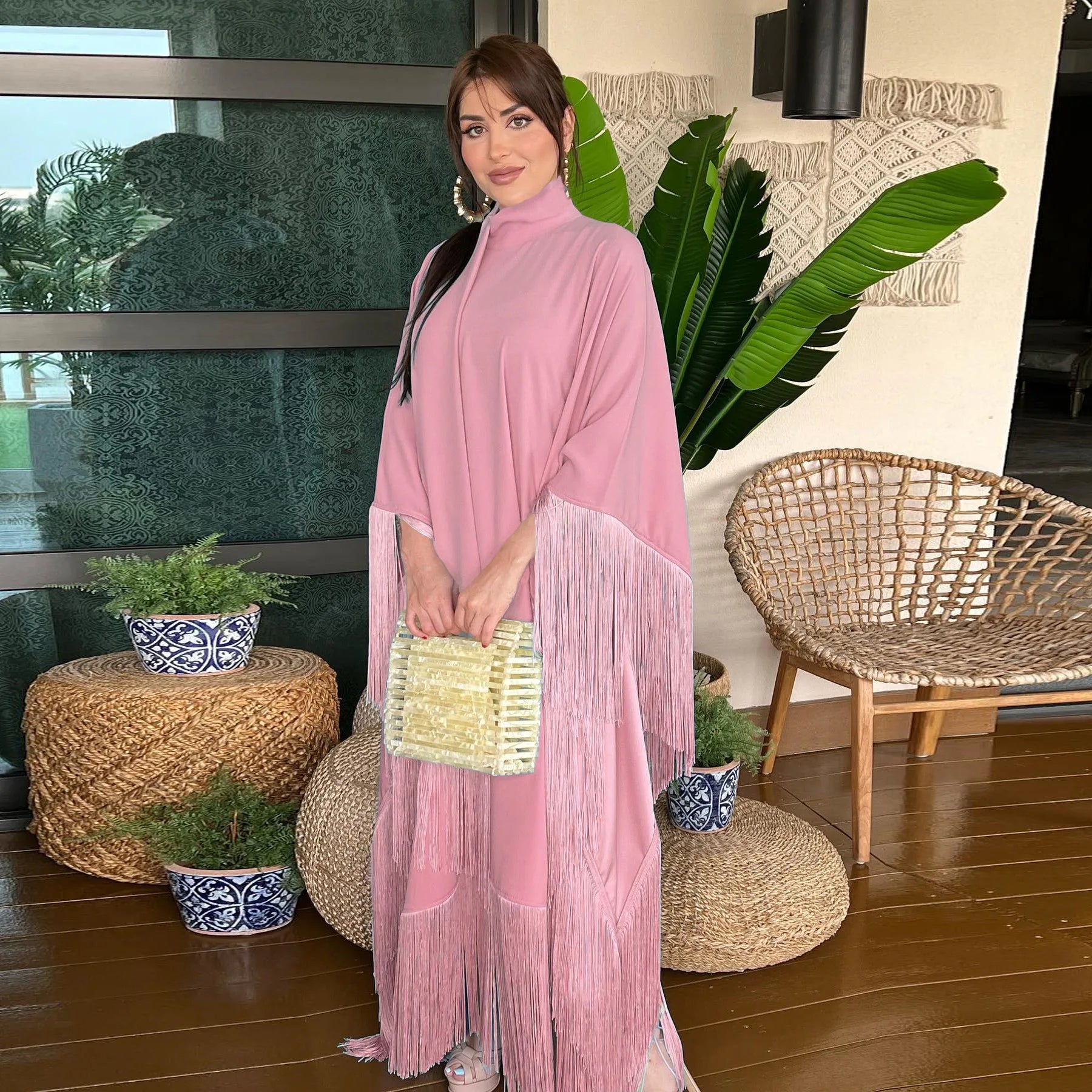 New Eid Modest Kaftan Abaya Dubai Islamic Clothing Latest Designs Bat Long Sleeve 2023 Luxurious Abaya Muslim Dress