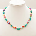 Summer Beach Necklace Bohemian Natural Irregular Stone Bead Mixed Color Polymer Clay Necklace for Women Jewelry