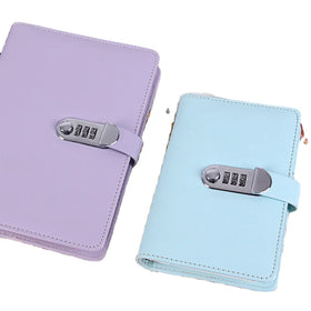 Wholesale Budget Binder Notebook A5 A6 Customized Ring Binder with Lock Pu Leather Notebook with Coded Lock Budget Binder