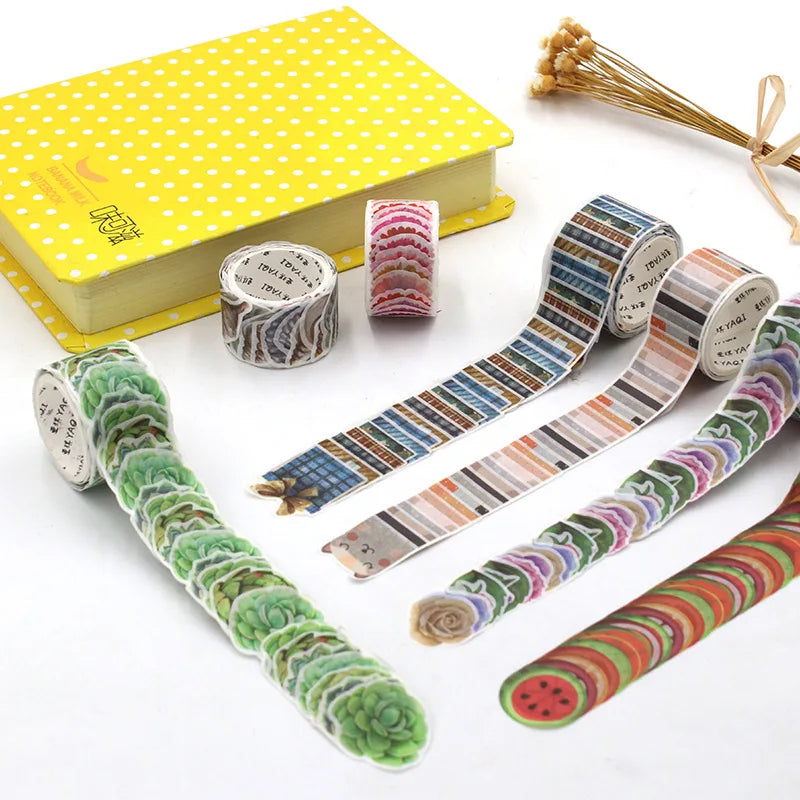 Creative Colorful Flower Petal Eco-Friendly Die-Cut Shape Custom Washi Tape 3.5x2cm for DIY Crafts Decorative Masking Handmade