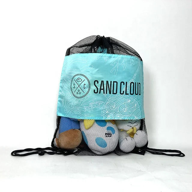 Mesh Polyester Gift Drawstring Bag for Promotion Recycled Nylon Polyester Mesh Bag Reusable Mesh Net Polyester Bags
