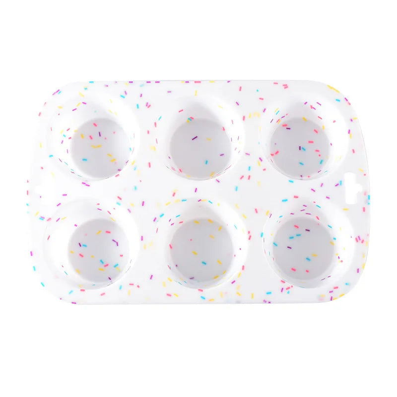 Wholesale 6-Hole Round Silicone Cake Pan White DIY Baking Mold for Cake Baking Utensils for Chocolate Jelly Pudding Cake Tools