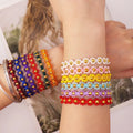 Hot Wholesale Bohemian Style INS Inspired Handmade Beaded Woven Bracelet Friendship Adjustable Fashion Bracelet Flower