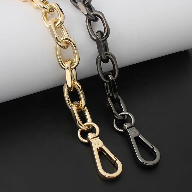 Nolvo World 16mm Wide 4 Colors Hardware Accessories Aluminum Grinding Purse Strap Metal Light Chain for Bag Handle for Bag Purse