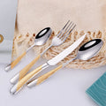 Silverware Set Stainless Steel Flat Flatware Cutlery Set 4 Dishwasher Safe