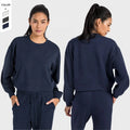 New Product Windproof Warm Hoodies Round Neck Loose Drop Shoulder Elastic Cuffs Sports Hoodies