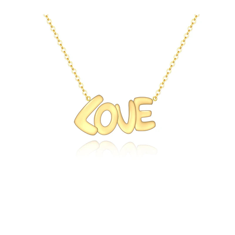 New Design Fine Jewelry 925 Sterling Silver Gold Plated Letter Necklace for Women