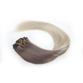 Wholesale Brazilian Hair Clips in Double Drawn Clip in Remy Hair Ombre Color Virgin Human Clip Ins Hair Extensions