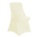 White Spandex Stretch Folding Chair Slipcover for Christmas Dining Wedding Restaurant Banquets and Party Events Decorations