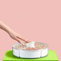 Roundness Snackle Box Container Divided Serving Tray with Lid and Handle Snackle Storage Box
