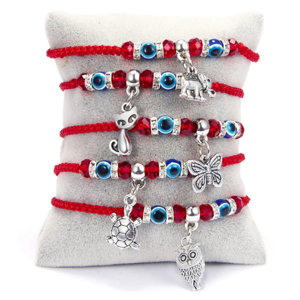 Custom Chinese Knot Simple Red Thread String Bracelet Hamsa Hand D-evil Eye Lucky Charm Adjustable Bracelet Cheap Red