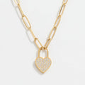 PVD 18K Gold Plated Zirconia Pave Heart Stainless Steel Pendant Necklace Luxury Party Necklace MegaBDM