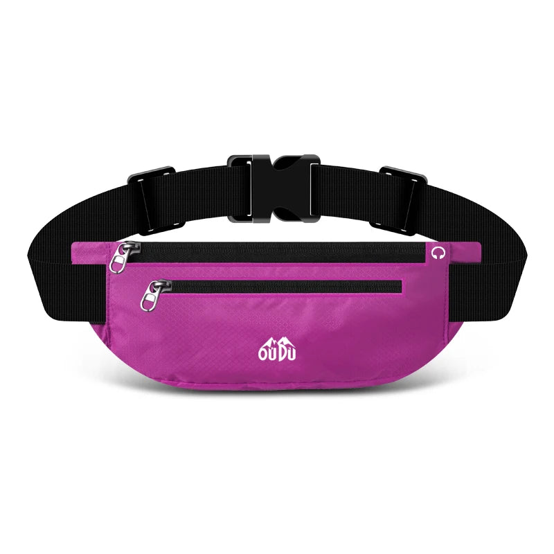 HUALIAN Adjustable Elastic Small Oxford Sport Workout Flip Running Belt Waist Bag Waterproof Colorful Customized for Fitness