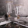 Creative Modern Design Red Wine & for Champagne Glasses Dining Table Ornaments & Room Decor Gold Rim Model Wine Glasses