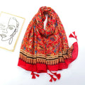 New Arrivals MOQ Bohemian Style 90*180cm Cotton Shawl Pashmina Cashew Print Ethnic Region Scarf All-cmatch Malaysia Hijab