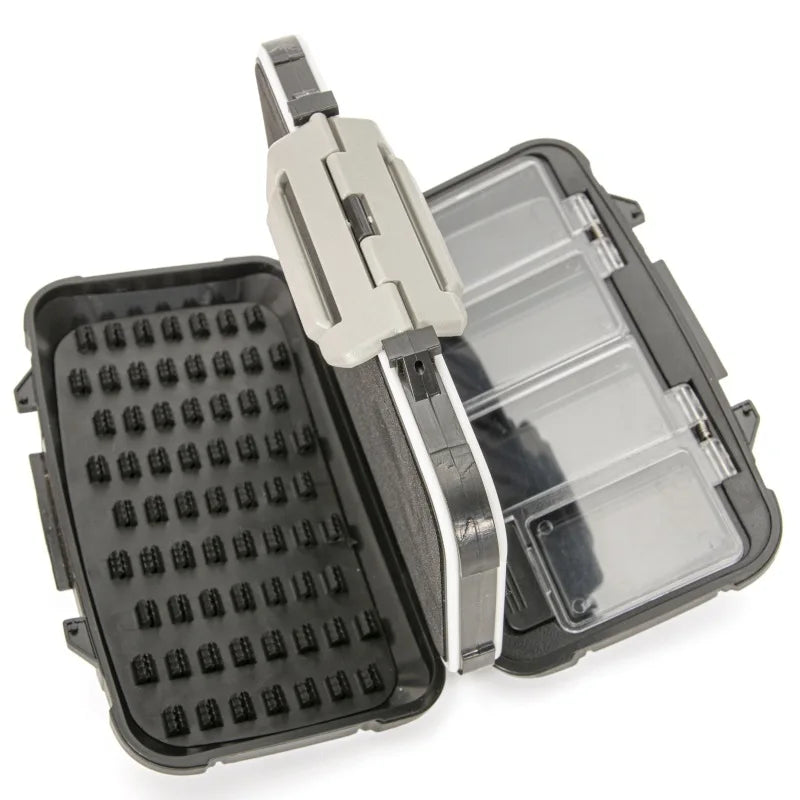 Thickened Multi-functional Double Open 4-sided Shockproof Sealed Waterproof Fishing Gear Box Rubber Fly Box