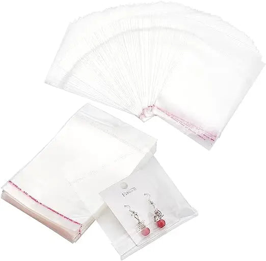 Factory Sizes Self-Sealing Bag With Hang Hole Clear Hanging Bags Resealable Cellophane Bags for Packaging Jewelry Necklaces
