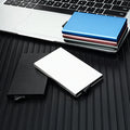Custom Logo Aluminum Minimalist Smart for up RFID Credit Card Holder with No Closure for Men 5 Cards+ Capacity