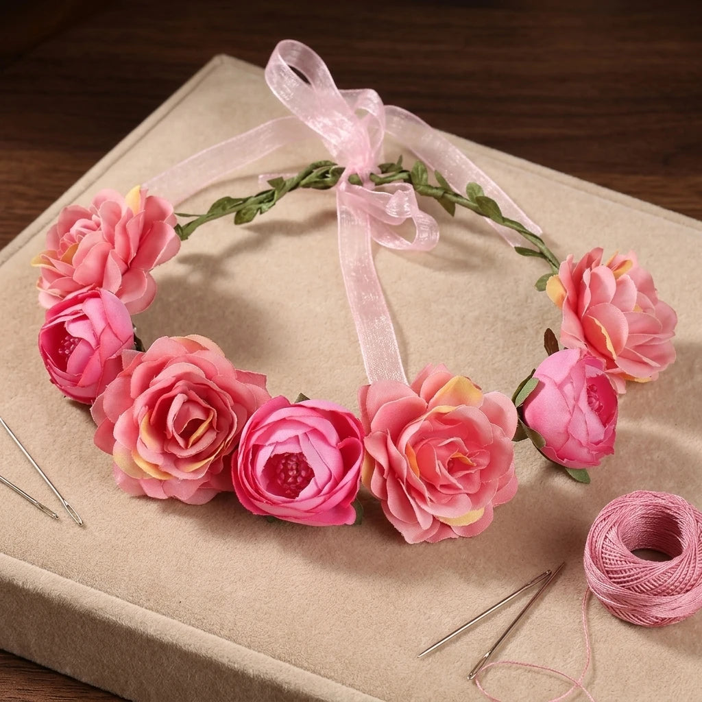 Flower Girl Crown Wedding Headband Hair Wreath Boho Headpiece Bridal Floral Hairbands