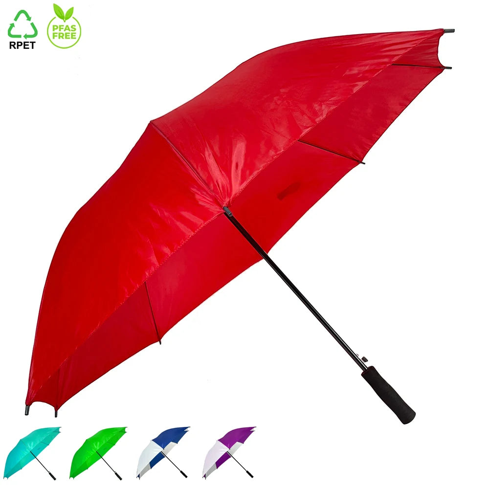 Ovida Manufacturer's Luxury Auto Open 27-Inch Golf Umbrella Straight Windproof Logo Prints Custom EVA Handle Umbrella Outdoor
