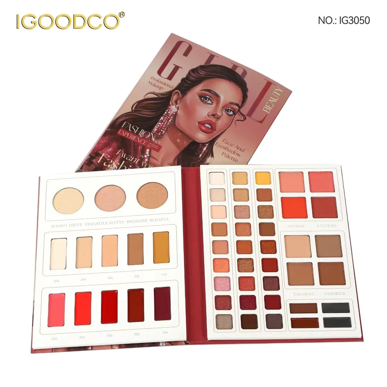 IGOODCO Brand 56-color Matte Cartoon Eyeshadow Palette Shimmer Matte Glitter Multicolor Large Eyeshadow Makeup Palette IG3050