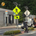 Original Traffic Road Sign Symbol Size 600mm LED Solar Power Pedestrian Crossing Sign Board LED Lighted Flashing Stop Signs