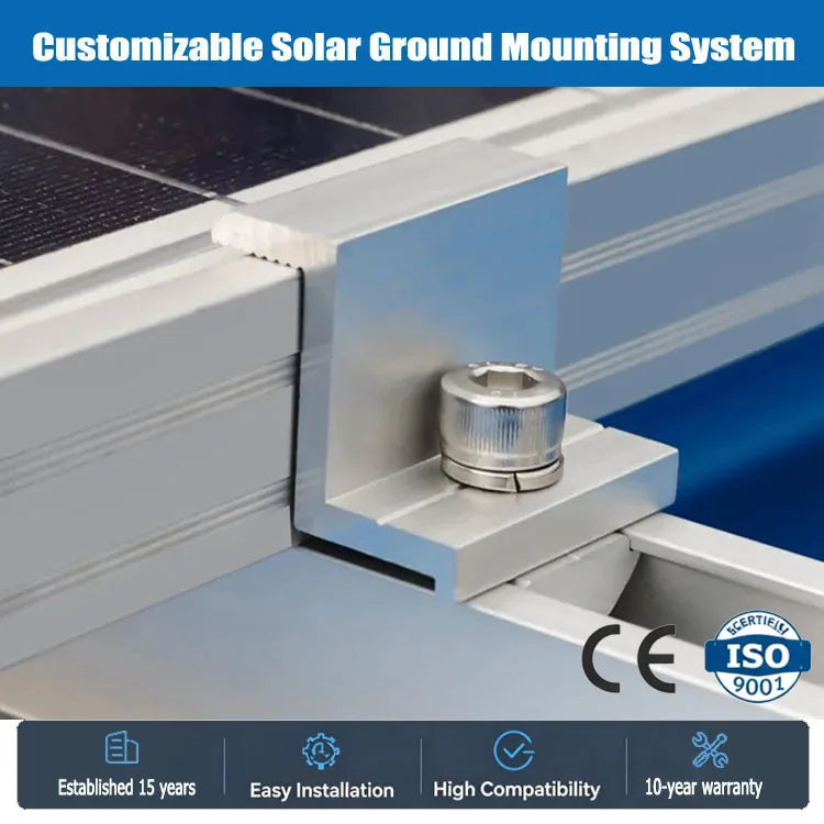 Wholesale Solar Panel Mid Clamp End Clamp Solar Central Clamp with Plastic Cup for Solar Mounting Structure System